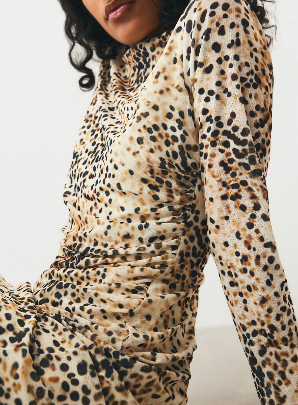 Abstract Print Mesh Midaxi Dress 12 - Image 3 thumbnail
